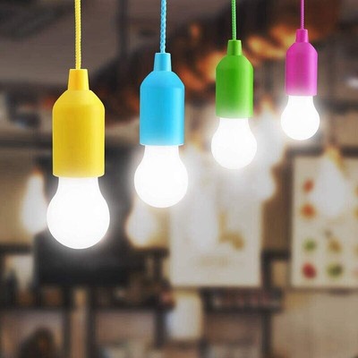 Best Portable LED Bulb Light On A Rope Reading Lamp Battery Operated Pull Cord