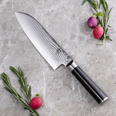 Left-Handed KAI Shun Classic Santoku Knife DM0702 VG-MAX Damascus 6.9in Japan
