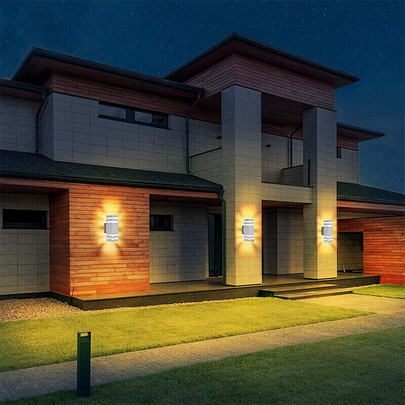 Waterproof LED Wall Porch Light Up Down Sconce Outdoor Lighting Lamp Fixture 2PK