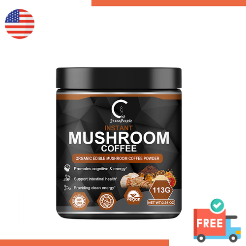 Organic Mushroom Coffee Powder Support Brain Health Promotes Cognitive & Energy