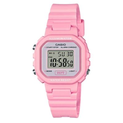 Casio LA20WH-4A1, Digital Chronograph Watch, Pink Resin Band, Alarm, Illuminator