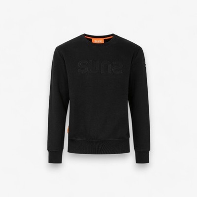 Толстовка с круглым вырезом Man SUNS MFS53008U с вышивкой Gipo, черная с AI24