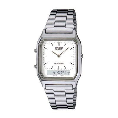 Pre-owned Casio Aq-230a-7d Retro Digital Analog Alarm Mens Watch Aq-230 Aq-230a