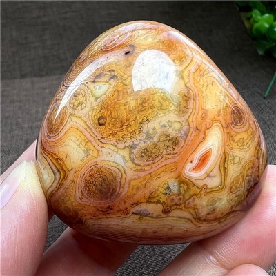 1 pc rare Natural Gobi silk wrapped agate Madagascar beautiful to watch 93g/2''