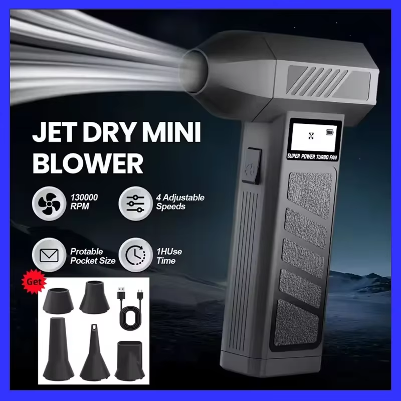 Wireless 990000RPM Hurricane Dust Blower High-Speed Adjustable Turbo Jet Fan Com