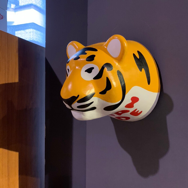 Garden Décor Creative Human Made Tiger Head Wall Ornament