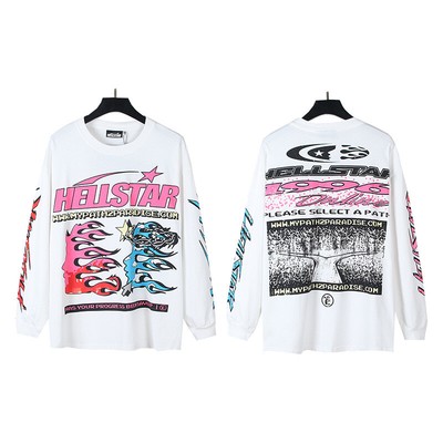 Mens Womens Tee Pixel HELL Trendy L/S T-shirt STAR Classic Streetwear