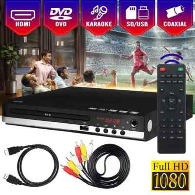 1080p DVD Player All Region Free DVD CD USB Player with HD+RCA Output USB Home