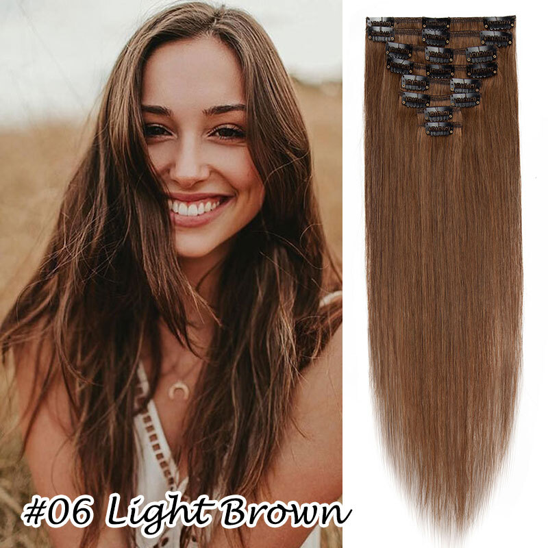 Double Weft Clip In 100 Real Remy Human Hair Extension Full Head
