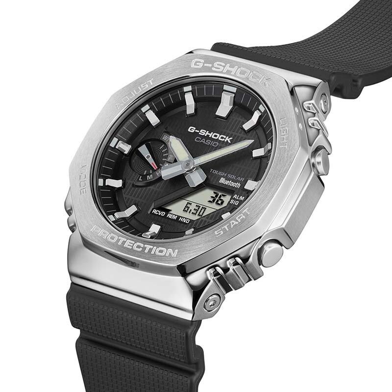 Pre-owned Casio G-shock Gbm-2100-1ajf Metal Case Bluetooth Analog Digital Men Watch