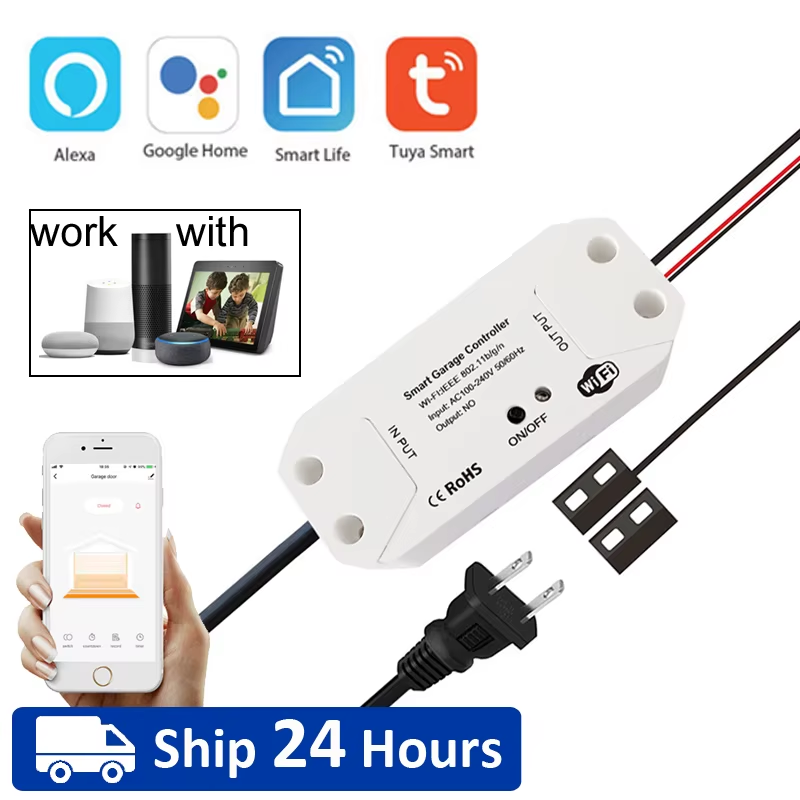 TUYA WIFI 2.4G Smart Garage Door Opener Controller Garage Remote Control Support