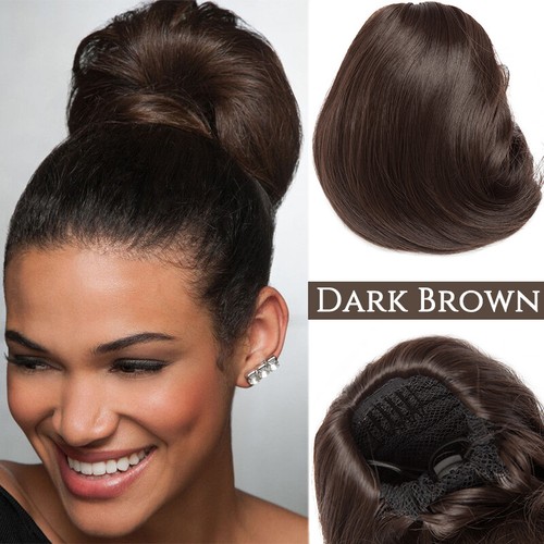 Horn Hair Bun Real Natural Clip In Hair Piece Extensions As Human Chignon Updo A