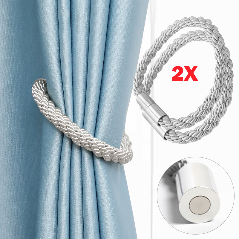 2x Magnetische Vorhang Gardinen Halter Raffhalter Magnetverschluss Zugband Deko