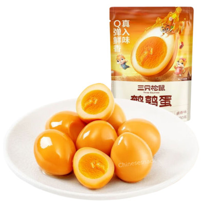 Three Squirrels Spices Braised Quail Eggs Snack Chinese Snacks 三只松鼠鹌鹑蛋卤香味