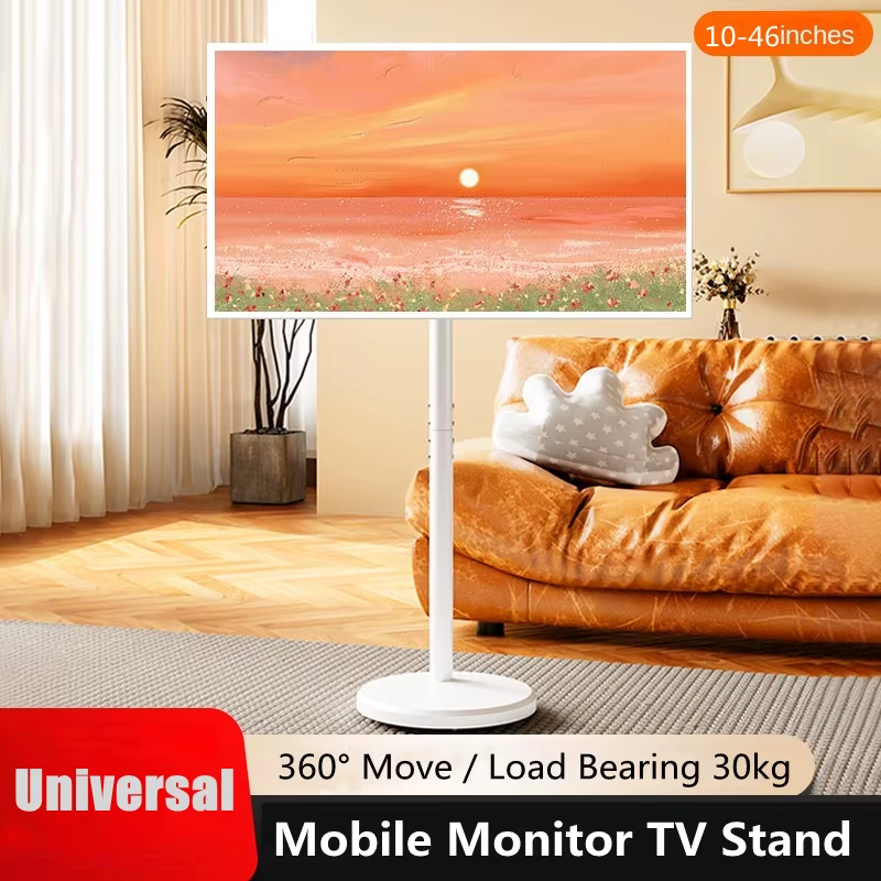 Modern Design TV Stand,Rolling TV Cart for 10-46 Inch OLED LED Monitors,TV Floor