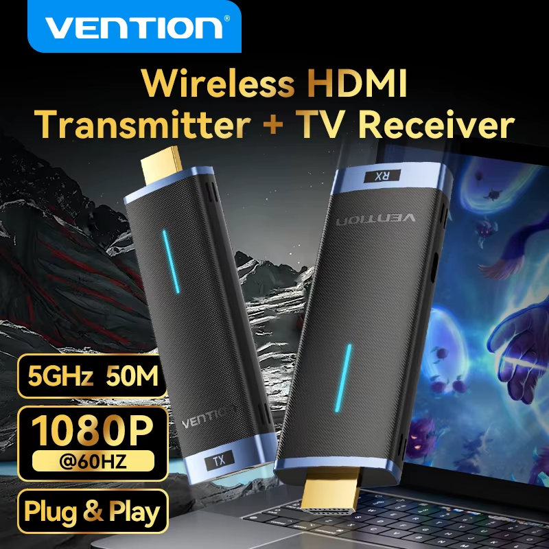 Wireless HDMI Video Transmitter and Receiver Extender kit 5G 50m Adapter For PC