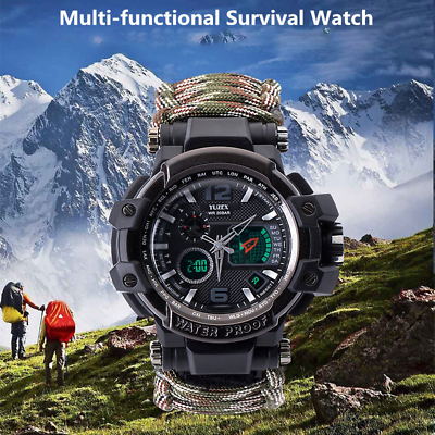 Outdoor multifunctional survival waterproof watch clearance