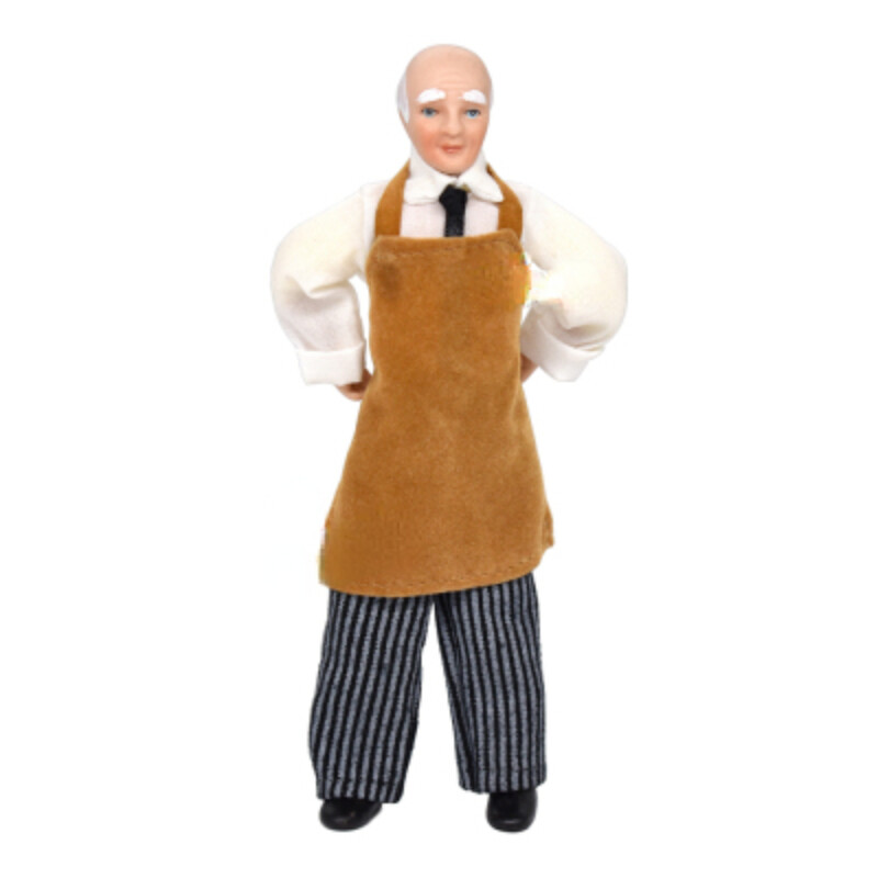 1/12 Scale Dollhouse Miniature Victorian Dolls Vintage Maid Chef Shopkeeper Toys