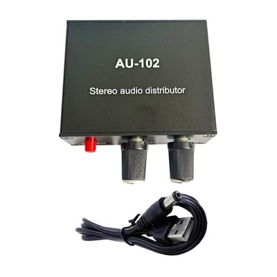 AU~102 Two Channel Stereo Auditory Sound Distributor 1 In 2 Out Headphone