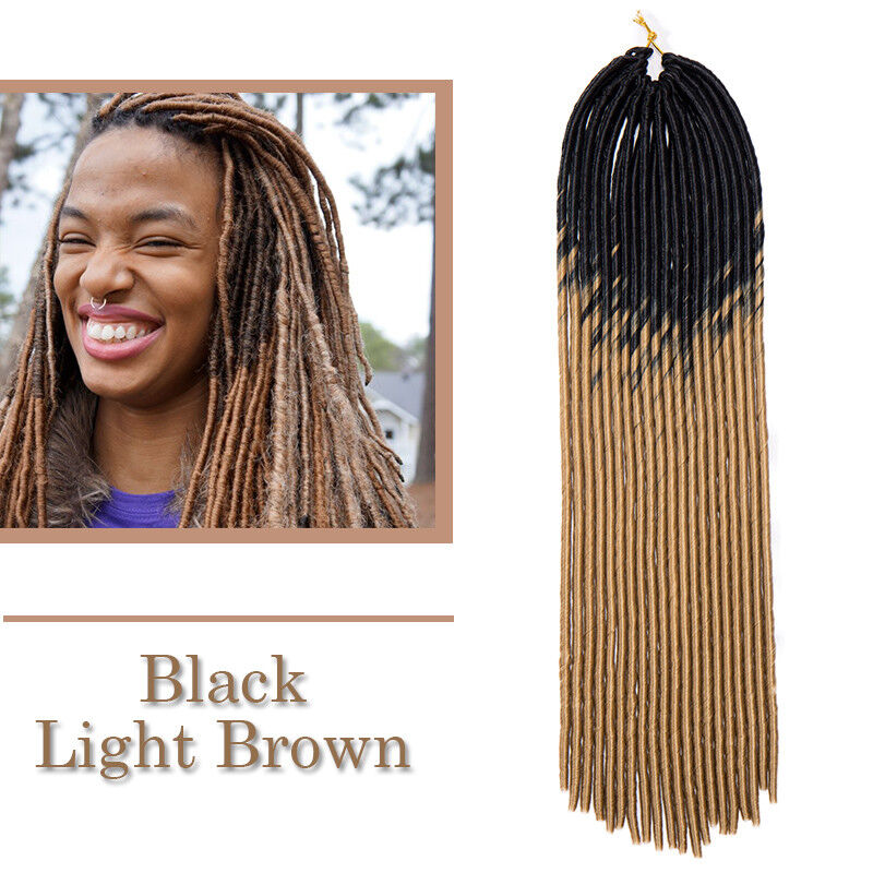 Straight Dreadlocks Faux Locs Black Brown Ombre Afro Crochet