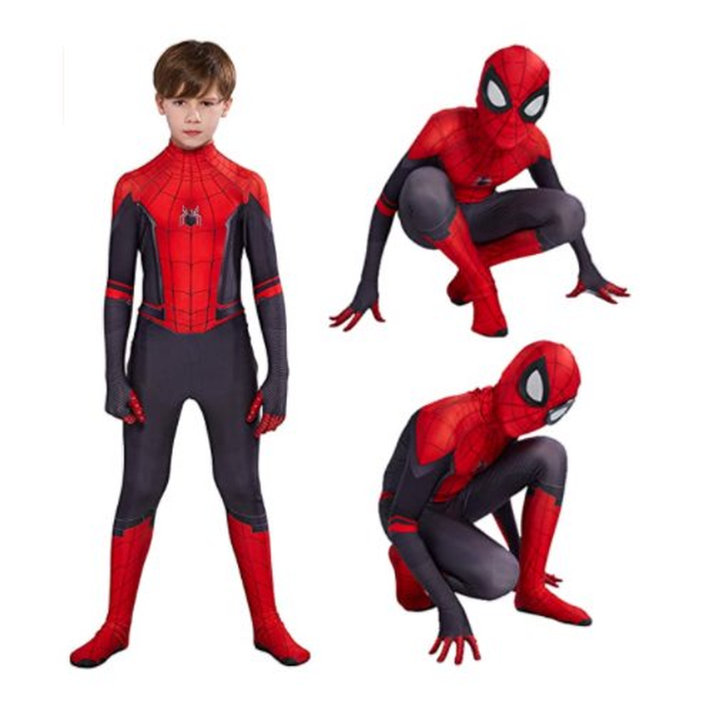 Spider Man Costume for Kids, Cosplay Lycra Spandex Zentai Suit 3D Style Red