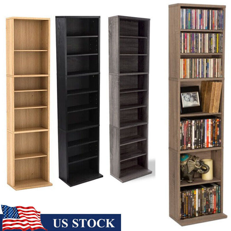Video Game Adjustable Storage Shelves Cabinet Cd Dvd Organizer