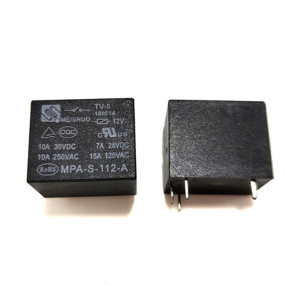 2PCS MEISHUO MPA-S-112-A Power Relay 12VDC 4Pin 10A 250VAC