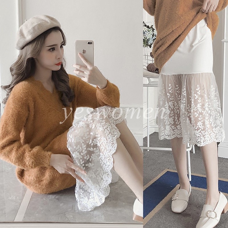 Women Lace Slip Skirt Extender Half Slip Extend for Sweater