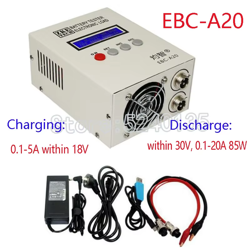 EBC-A20 Battery Tester 30V 20A 85W Lithium Lead-acid Batteries Capacity Test 5A
