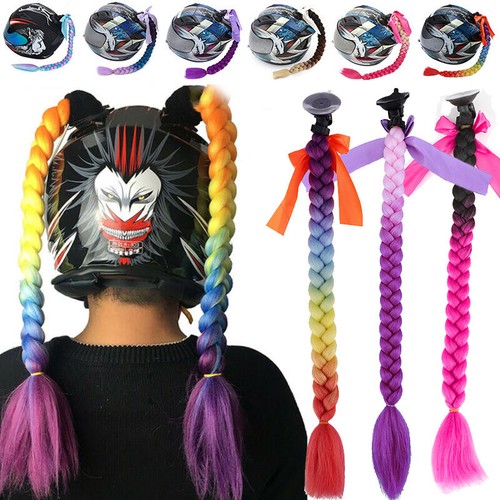 Fashion Motorcycle Motorbike 20 inch Helmet Box Braids Ponyt