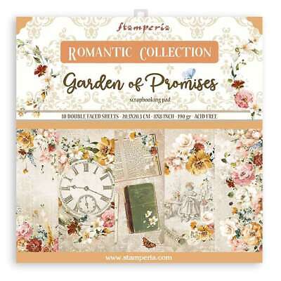 Stamperia Double-Sided Paper Pad 8''X8'' 10/Pkg-Garden Of Promises, 5993110022381
