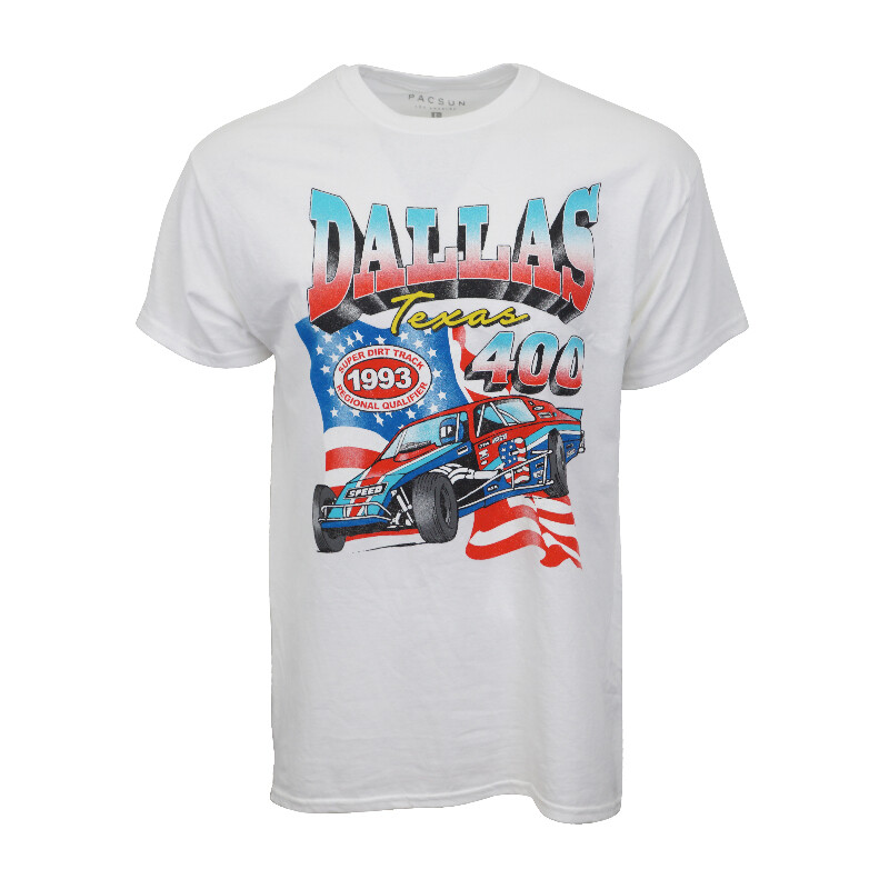 

МУЖСКАЯ ФУТБОЛКА PACSUN DALLAS 400 SUPER DIRT TRACK, White