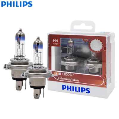 2x Philips H4 9003 12V 60/55W X-treme Vision 100% More Bright Car Headlight Bulb