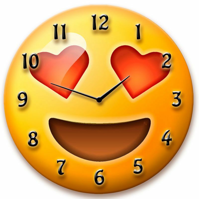 Orologio Da Parete Tondo Quarzo Muro Smile Emoticon Love Dimensioni 30cm sus