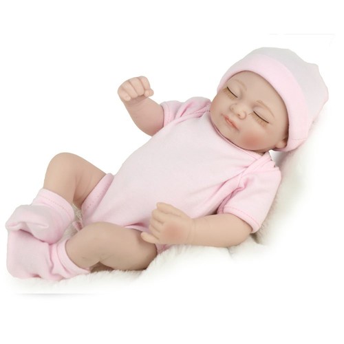 11 Inch Real Life Newborn Lifelike Full Body Soft Vinyl Silicone Baby Girl Dolls