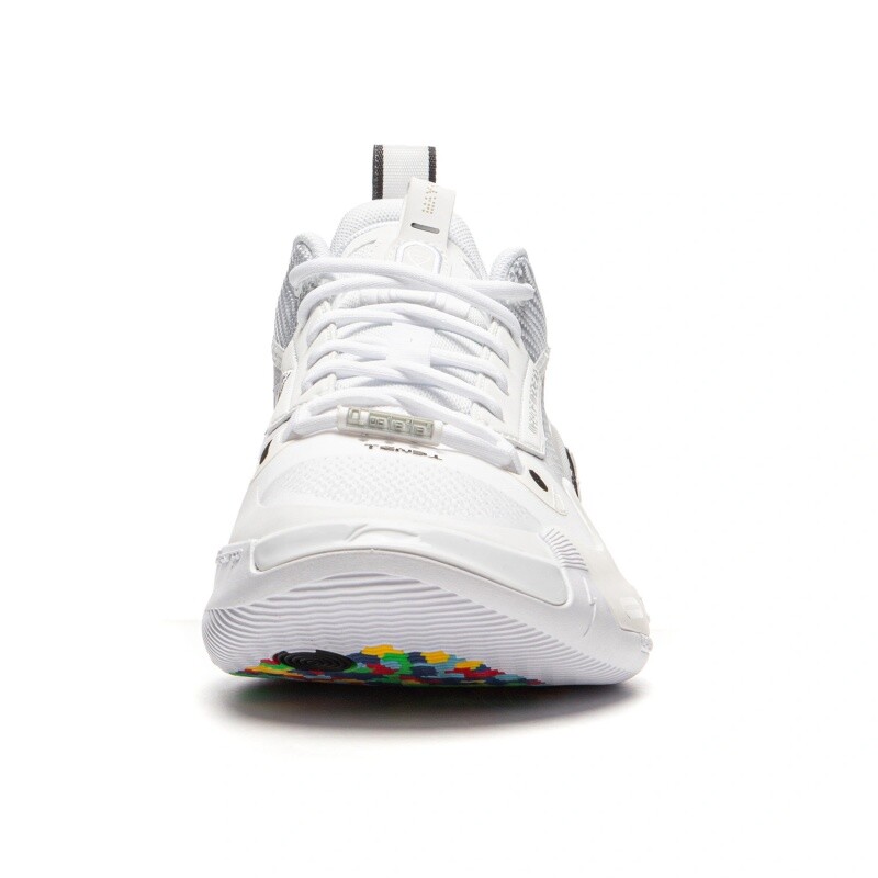 Pre-owned Li-ning Li Ning Way Of Wade 10 ‘rainbow' Men's Competition Basketball Shoe Abas083-12 In White Gray
