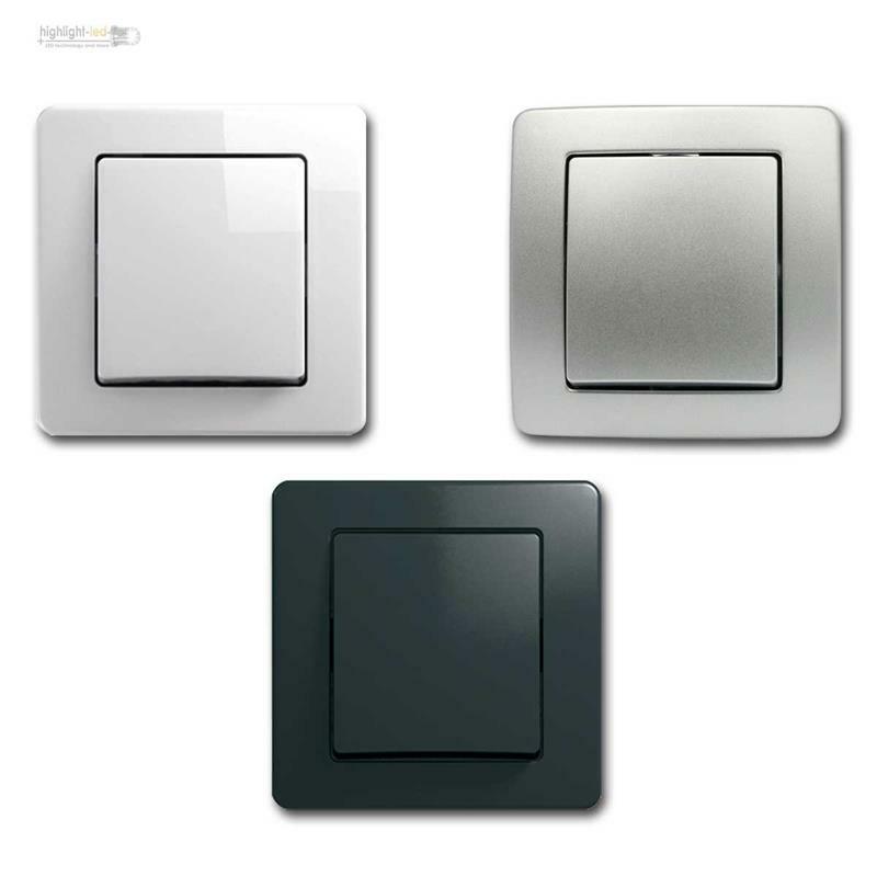 Wechsel-Schalter, Unterputz Lichtschalter WeiÃ/Anthrazit/Silber Ekonomik In Sets