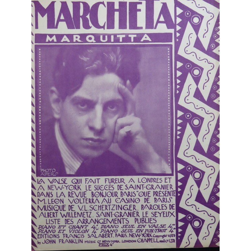 Schertzinger Victor Marcheta Piano 1923