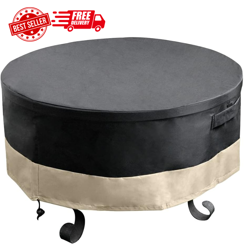 30 Inch Round Fire Pit Cover, Fire Pit Table Cover, Patio Furniture Cover