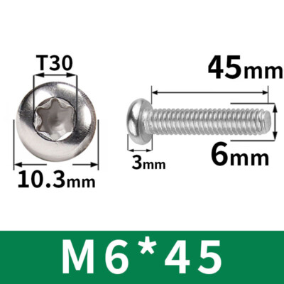 M5 M6 M8 Torx Screws A2 Stainless Steel Star Torx Pan Head Machine Screw Bolts