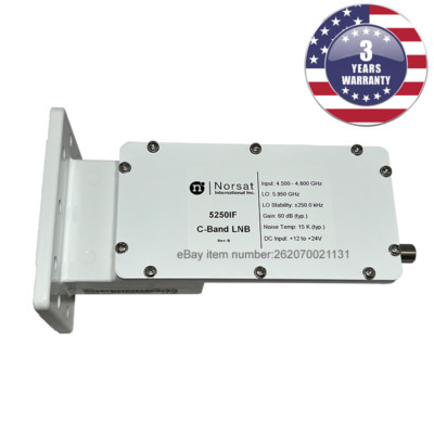 New Norsat 5250IF C-Band PLL LNB 4.5 - 4.8 GHz ±250 kHz Stability F Type 75 Ohm