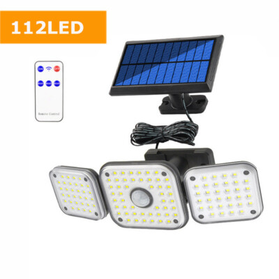 Solar Panel Security Light Outdoor 3/4/5 head 7000K 5000LM LED Motion Sensor