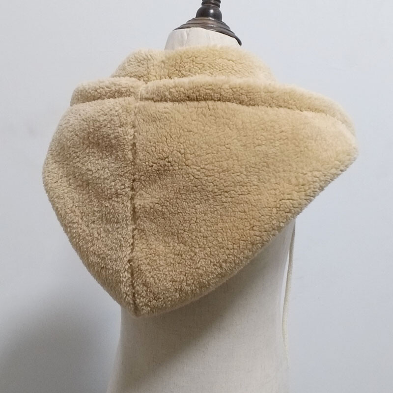 Bonnet Capuche Dézippable en Fausse Fourrure Doublée Fleece Polyester Thermique