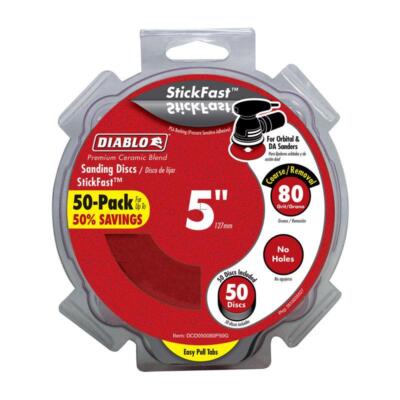 Diablo StickFast 5 in.   Ceramic Blend Pressure Sensitive Adhesive Sanding Disc 