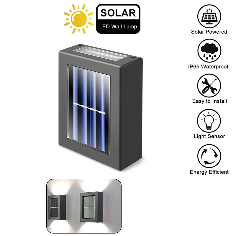 Waterproof Solar Power LED Outdoor Gutter Fence Wall Lights Pathway Deck Doorway