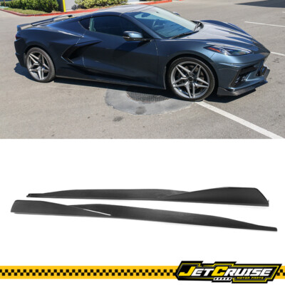 Fits 20-25 Chevy Corvette C8 5VM Style Carbon Fiber Side Skirts Extension