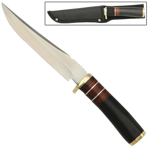 Jasper Woods Fixed Blade Skinning Hunting Knife + Sheath - Outdoor Wilderness