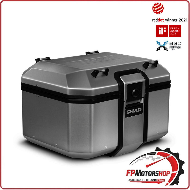 BAULETTO PER MOTO SHAD TR48 ARGENTO LINEA TERRA D0TR48100 PIASTRA NON INCLUSA
