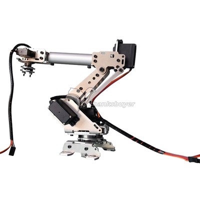 New 6-Axis Stainless Steel Robot Arm Metal Robotic Manipulator with Servos DIY