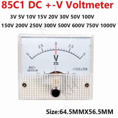 Dc Voltmeter Positive and Negative 85c1v Pointer Type 5v 10v 15v 20v 30v to 250v
